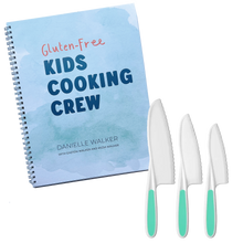  Gluten-Free Kids Cooking Crew Cookbook + Beginner Knife Bundle