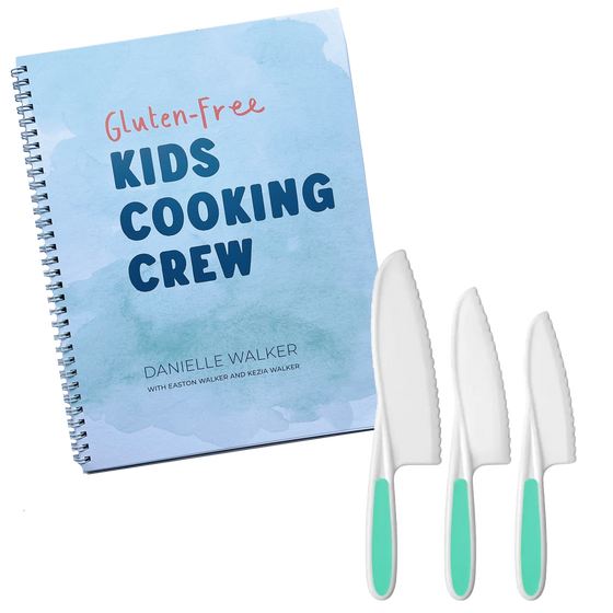 Gluten-Free Kids Cooking Crew Cookbook + Beginner Knife Bundle