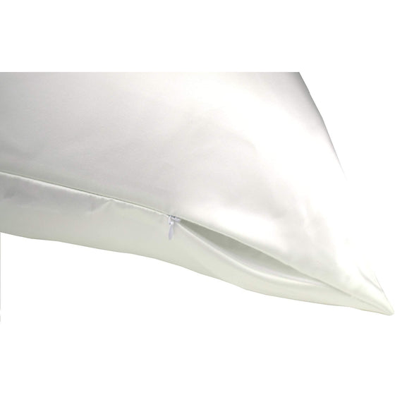 100% silk pillowcase for hair / 25 mom mulberry silk charmeuse / gift wrapped king size case in natural undyed white / zipper detail Danielle Walker