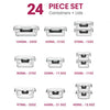 24 piece superior glass food storage containers set sizes diagram Danielle Walker 