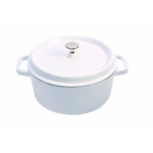 Staub Cast Iron Round Cocotte, 4-Quart, White