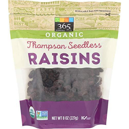365 everyday value 8 oz. Thompson seedless organic raisins Danielle Walker