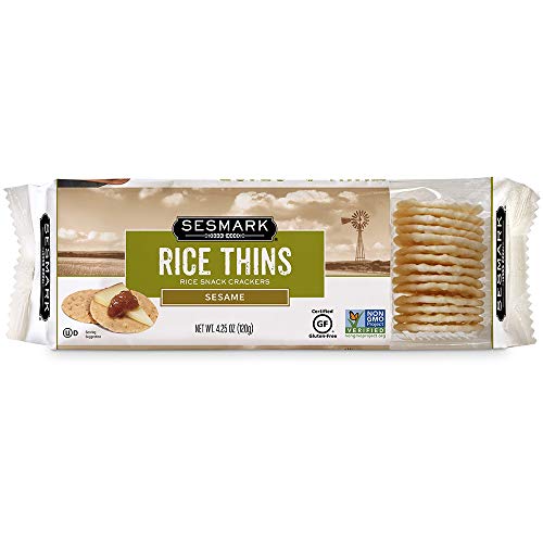 Sesmark Gluten Free Rice Thins, Sesame, 4.25 Ounce (Pack of 12)