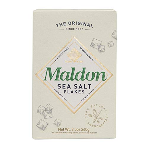 Maldon Salt, Sea Salt Flakes, 8.5 oz (240 g), Kosher, Natural, Handcrafted, Gourmet, Pyramid Crystals
