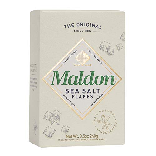 Maldon Salt, Sea Salt Flakes, 8.5 oz (240 g), Kosher, Natural, Handcrafted, Gourmet, Pyramid Crystals