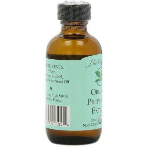 Flavorganics Organic Peppermint Extract, 2-Ounces Glass Bottles (Pack of 3)
