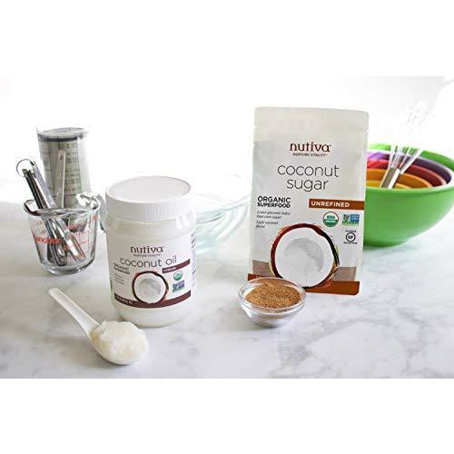 Nutiva Organic Non-GMO Unrefined Granulated Coconut Sugar, 1 Pound (Pack of 3)