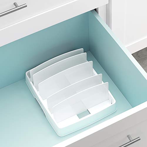 YouCopia StoraLid Food Container Lid Organizer, Large with Tall, White