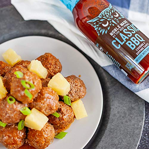 Noble Made by The New Primal Classic BBQ Cooking & Dipping Sauce, Bone Broth Infused, Whole30 Approved, Paleo, Certified Gluten Free, Dairy and Soy Free, 12 Oz Glass Bottle (1 Count)