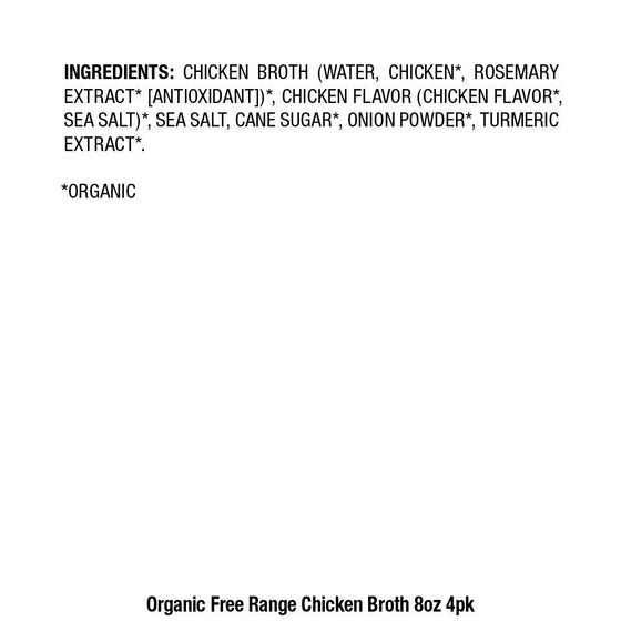Pacific Foods Organic Free Range Chicken Broth, 8-Ounce Cartons, 4-Pack