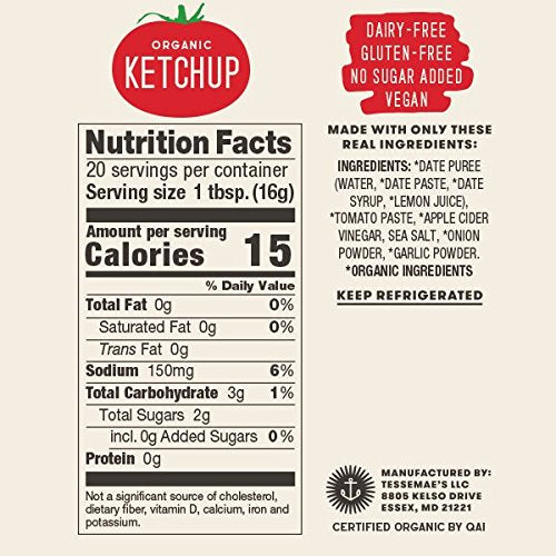 Tessemae's Organic Ketchup - All Natural Condiment 2-Pack