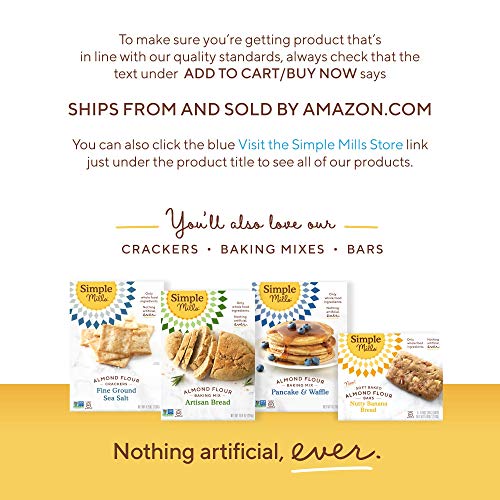 Simple Mills Almond Flour Chocolate Chip Cookies, Gluten Free and Delicious Crunchy Cookies, Organic Coconut Oil, Good for Snacks, Made with whole foods, 3 Count (Packaging May Vary)