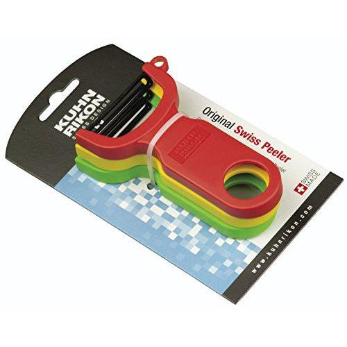 Kuhn Rikon Original Swiss Peeler 3-Pack Red/Green/Yellow