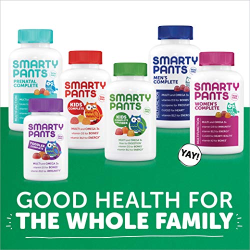 SmartyPants Kids Fiber Daily Gummy Multivitamin: Vitamin C, D3, E, Methyl B12, B6, Gluten Free Supplement, Omega 3 Fish Oil (DHA/EPA) - 30 Day supply