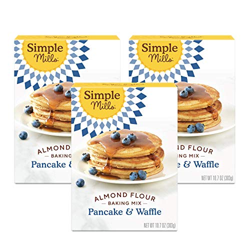 Simple Mills Almond Flour Pancake Mix & Waffle Mix, Gluten Free, Made with whole foods, 3 Count (Packaging May Vary)
