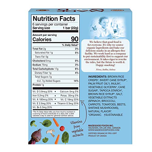 MadeGood Vanilla Crispy Squares, 6 Pack (36 count); Crunchy Rice with Smooth Rich Vanilla