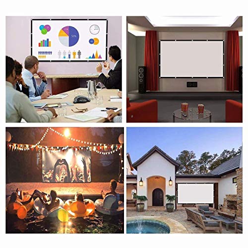 Projector Screen 120 inch 16:9 HD Foldable Anti-Crease Portable Projection Movies Screen for Home Theater Outdoor Indoor Support Double Sided Projection by P-JING