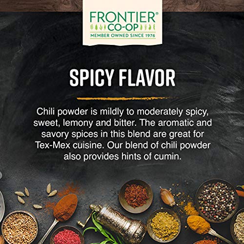 Frontier Co-op Chili Powder Blend, Certified Organic, Kosher, Salt-Free, Non-irradiated | 1 lb. Bulk Bag
