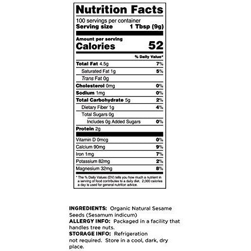 Terrasoul Superfoods Organic Unhulled Sesame Seeds, 2 Lbs - Gluten Free, Raw, Keto Friendly