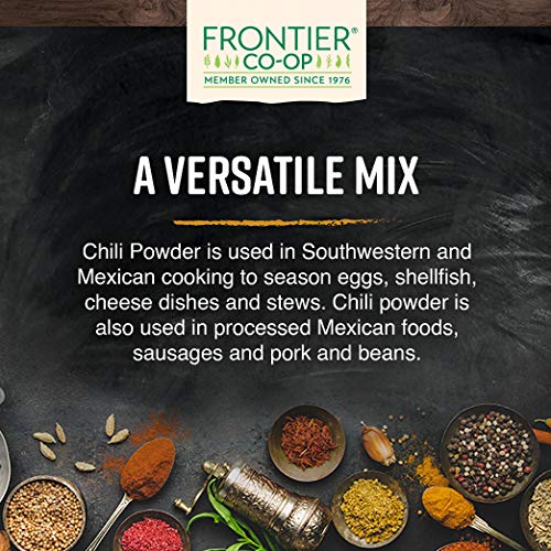 Frontier Co-op Chili Powder Blend, Certified Organic, Kosher, Salt-Free, Non-irradiated | 1 lb. Bulk Bag