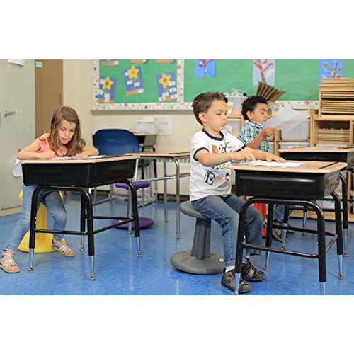 Kore Pre-Teen Wobble Chair - Flexible Seating Stool for Classroom, Home & School, ADD/ADHD - Made in USA - Age 10-11, Grade 5-6, Grey (18in)