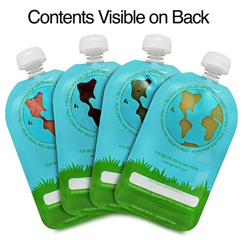 WeeSprout Double Zipper Reusable Food Pouch - 6 Pack -  5 fl oz