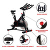 Sunny Health & Fitness Magnetic Belt Drive Indoor Cycling Bike with 44 lb Flywheel and Large Device Holder