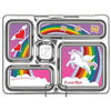 PlanetBox ROVER Eco-Friendly Stainless Steel Bento Lunch Box with 5 Compartments for Adults and Kids - Rainbow Carry Bag with Rainbow Magnets