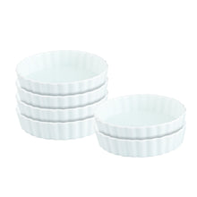  HIC Round Creme Brulee, Fine White Porcelain, 5 x 1-Inch, Set of 6