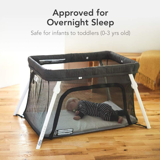 Lotus Travel Crib - Backpack Portable, Lightweight, Easy to Pack Play-Yard with Comfortable Mattress - Certified Baby Safe