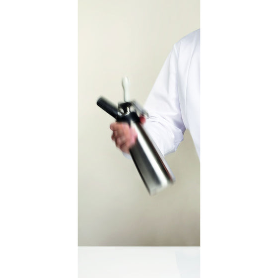 Professional Cream Whipper for All Cold Applications, 1 Pint, Stainless Steel/Black