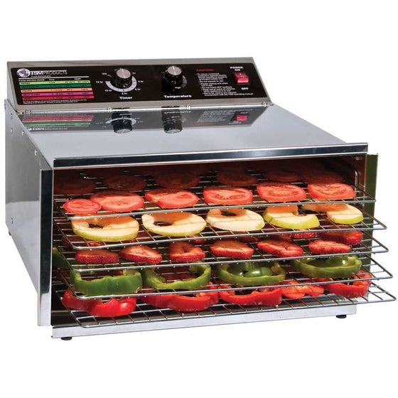 TSM Products Stainless Steel Food Dehydrator with 5 Stainless Steel Shelves