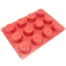  Freshware Silicone Mold for Pudding, Muffin, Cupcake, Brownie, Cornbread and Soap, 12-Cavity