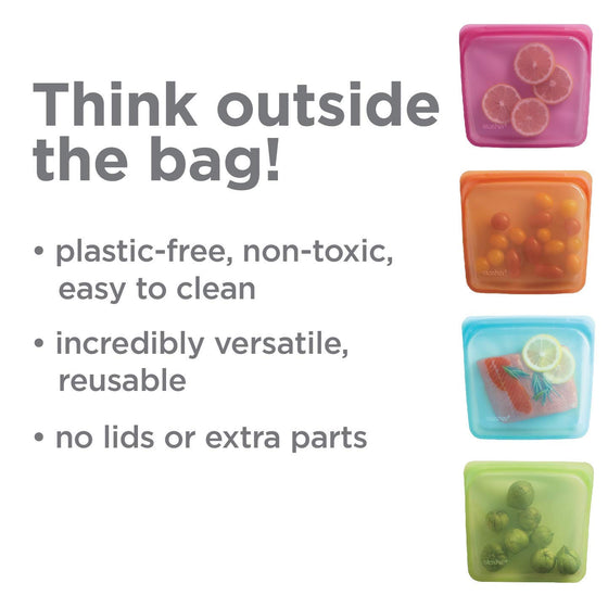 Stasher 100% Silicone Reusable Food Bag, Sandwich Storage Size, 7-inch (15-ounce), Clear