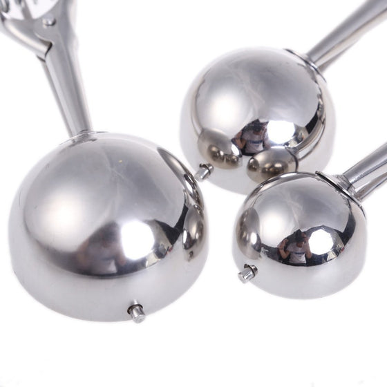 Vktech Stainless Steel Ice Cream Scoop Spoon, 3 pcs (Large, Medium, Small)