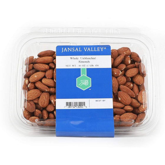 Jansal Valley Whole Unblanched Almonds, 1 Pound