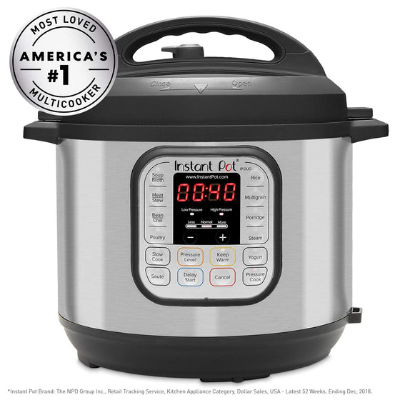 Instant Pot IP-DUO60 321 Electric Pressure Cooker, 6-QT, Stainless Steel/Black