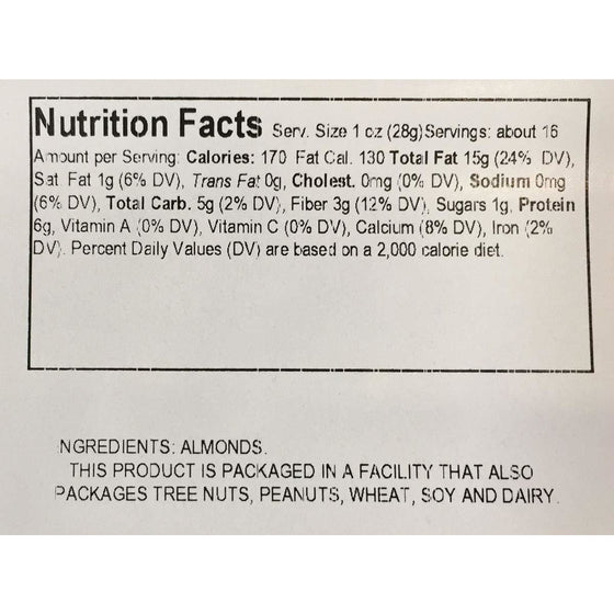 Jansal Valley Whole Unblanched Almonds, 1 Pound