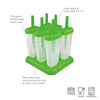 Tovolo Groovy Ice Pop Molds, Drip-Guard Handle, 4 Ounce Popsicles, Set of 6, Green