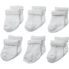 Gerber Baby Unisex 6 Pack Socks, White, 3-6 Months