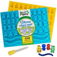  Gummy Bear Mold  (Yellow, Blue) - Set of 2 for 86 Candies - Bpa Free Silicone