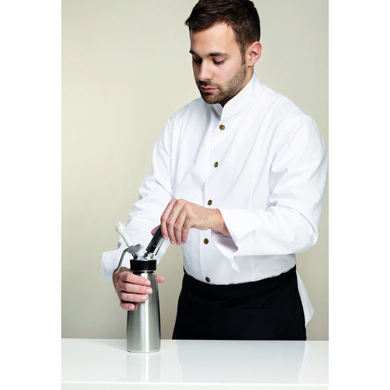 Professional Cream Whipper for All Cold Applications, 1 Pint, Stainless Steel/Black