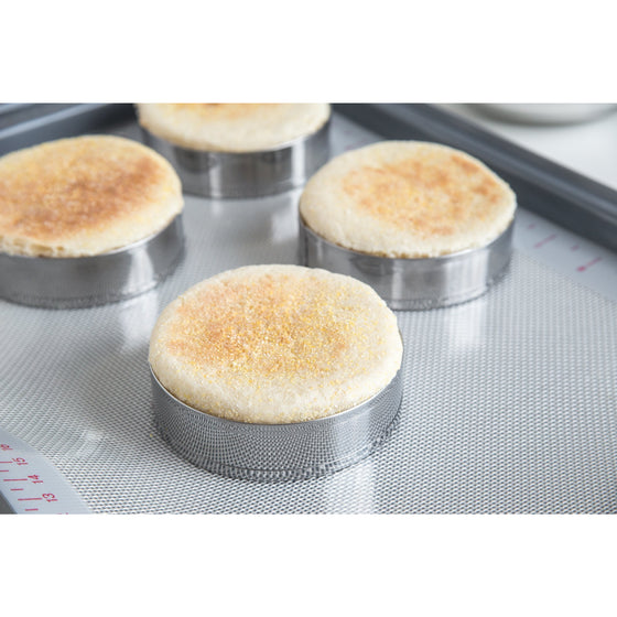 Fox Run 4685 English Muffin Ring Molds, Set of 4, Silver