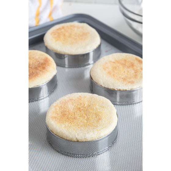 Fox Run 4685 English Muffin Ring Molds, Set of 4, Silver