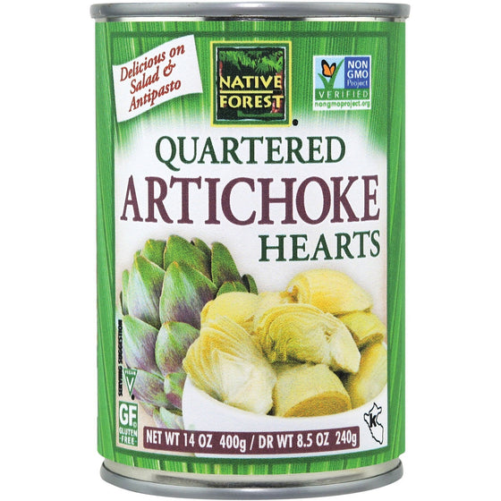 Native Forest Artichoke Hearts, Quartered, 14 Ounce Cans (Pack of 6)