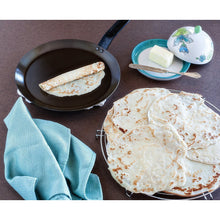  Paderno World Cuisine Blue Carbon Steel Crepe Pan / 9 1/2"