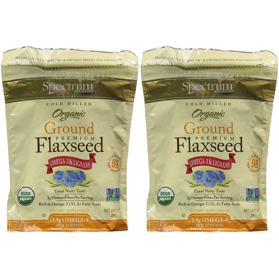 Spectrum Essentials Organic Ground Essential Flaxseed 14 oz. (Pack of 2)