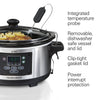 Hamilton Beach Portable 6-Quart Set & Forget Digital Programmable Slow Cooker With Temperature Probe, Lid Lock, Stainless Steel (33969A)
