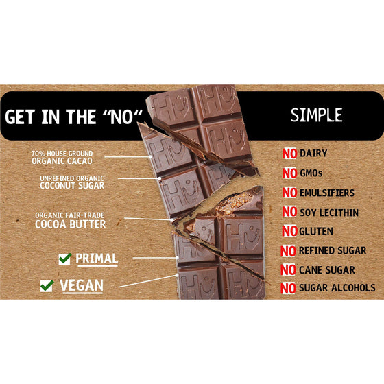 Hu Vegan Chocolate Bars | 4 Pack Simple Chocolate | Gluten Free, Paleo, Non GMO, Kosher Dark Chocolate | 2.1oz Each