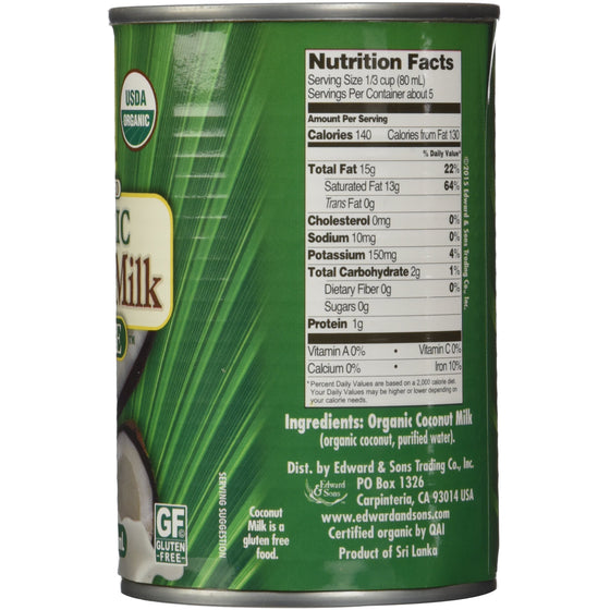 Native Forest Simple Organic Unsweetened Coconut Milk, 13.5 Ounce Cans (Pack of 12)